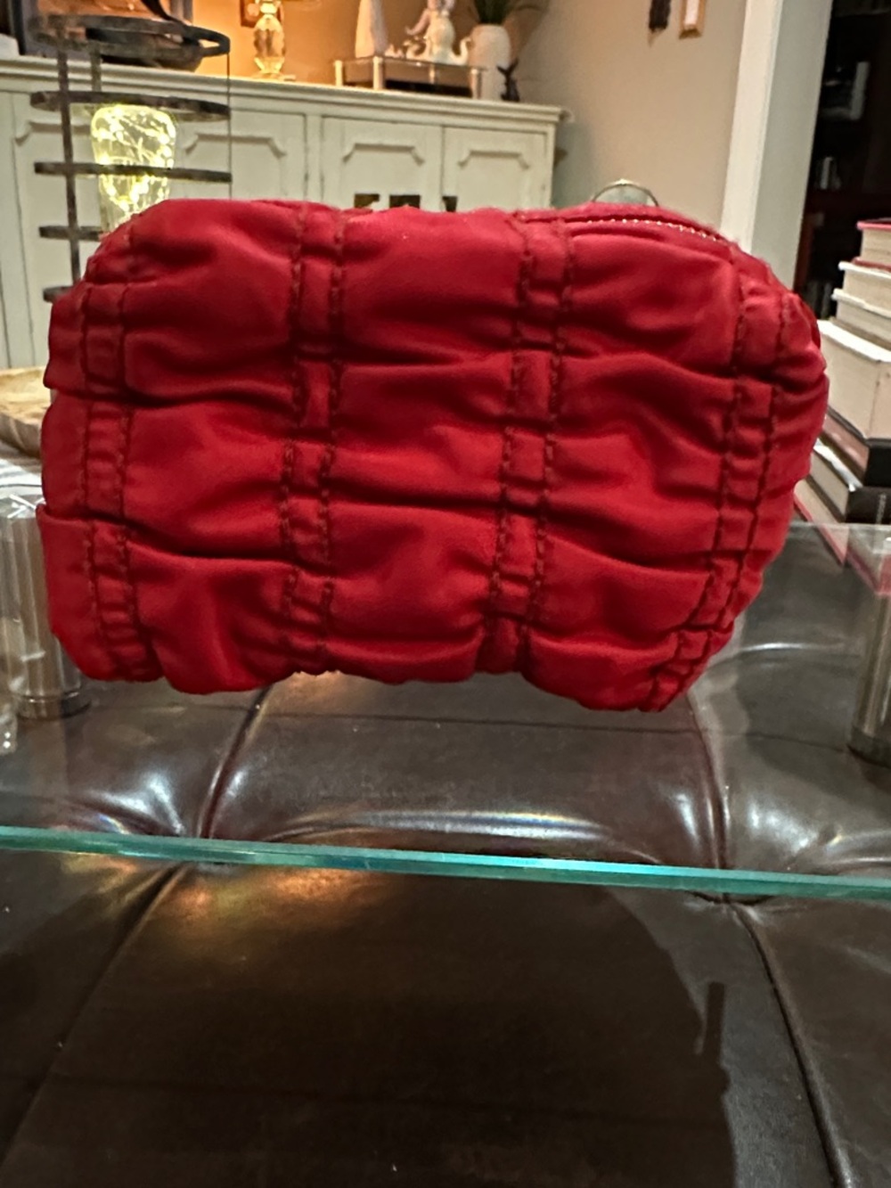 COACH Small Boxy Cosmetic Case w/Ruching Detail, in Red. NWOT - Picture 2 of 14